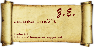 Zelinka Ernák névjegykártya